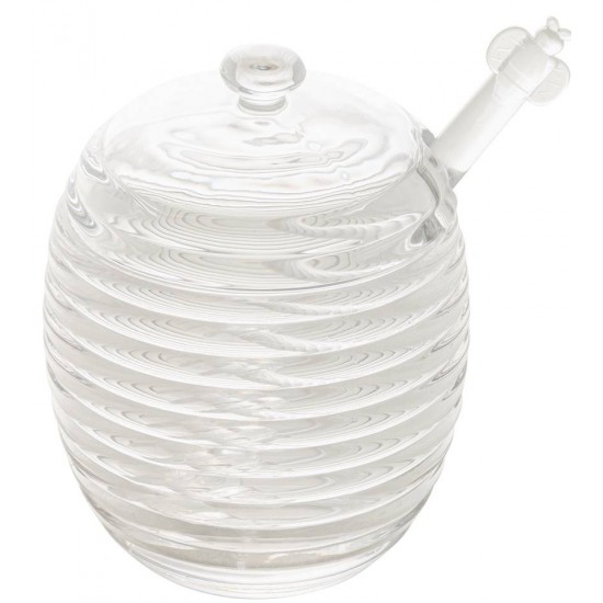 Meleira 210ml Colmeia Com Tampa E Pegador De Cristal Ecológico